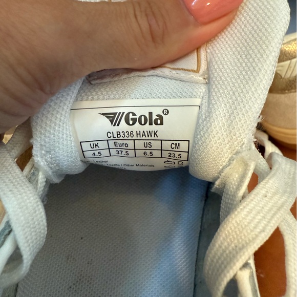 White and beige suede sneakers - Picture 6 of 8